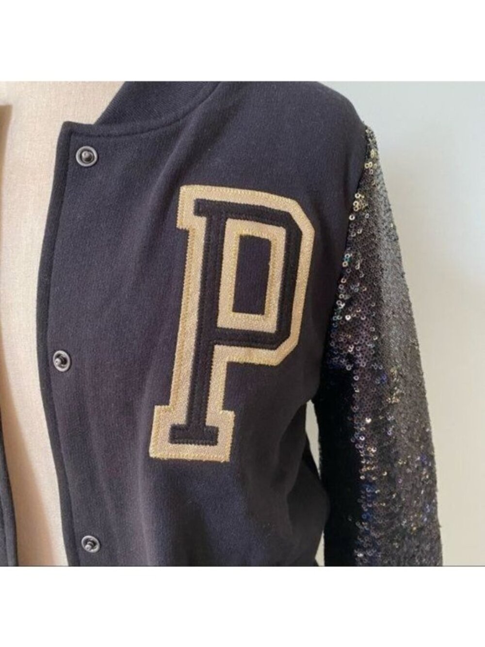 Victoria's Secret Sequin Sleeve Varsity Jacket - Picture 3 of 10